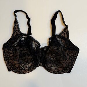 Lunaire Black Lace Bra - 32 DDD